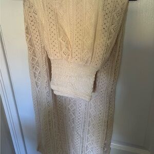 Divided Cream Wide Leg Lace Pants